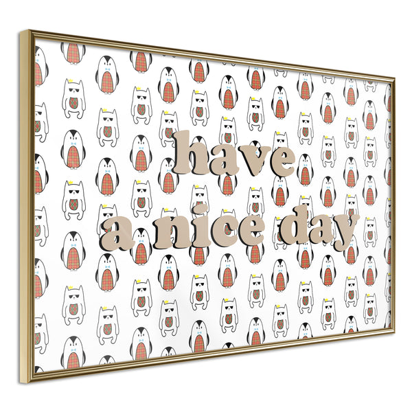 Poster - Animals Wish a Nice Day  - goud