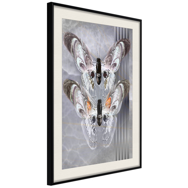 Poster - Two Moths  - zwart passepartout