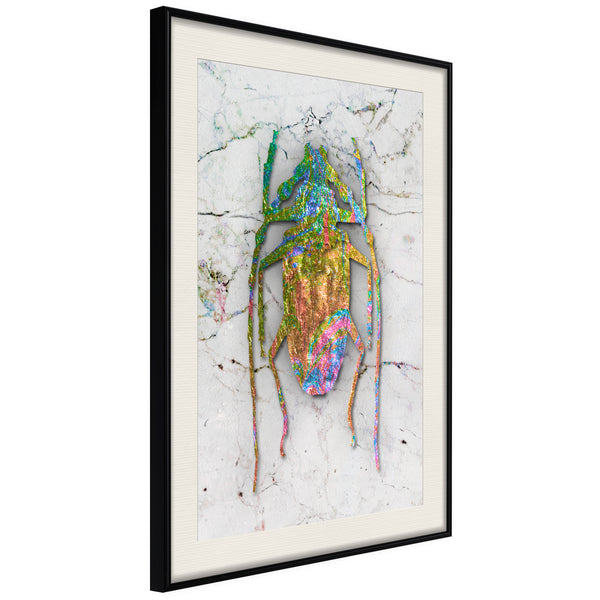 Poster - Iridescent Insect  - zwart passepartout