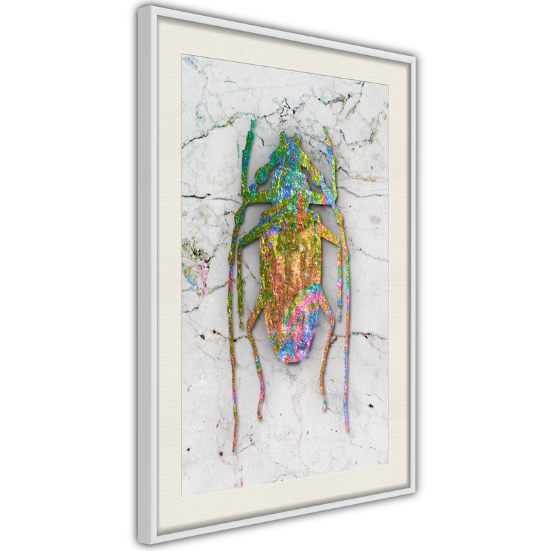 Poster - Iridescent Insect  - wit passepartout