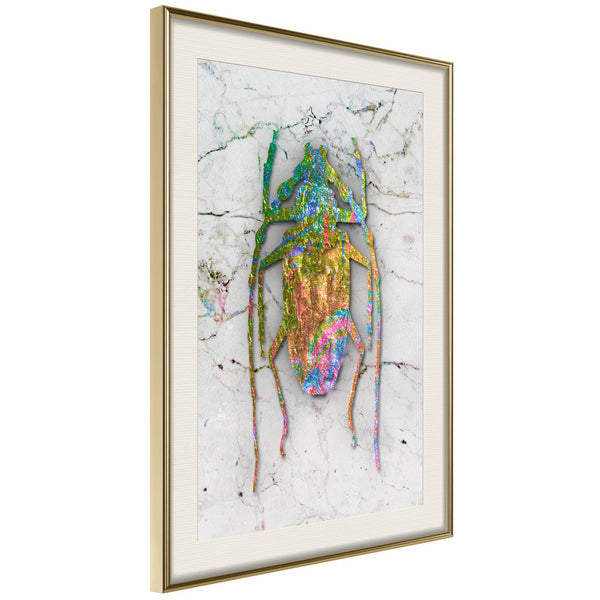 Poster - Iridescent Insect  - goud passepartout