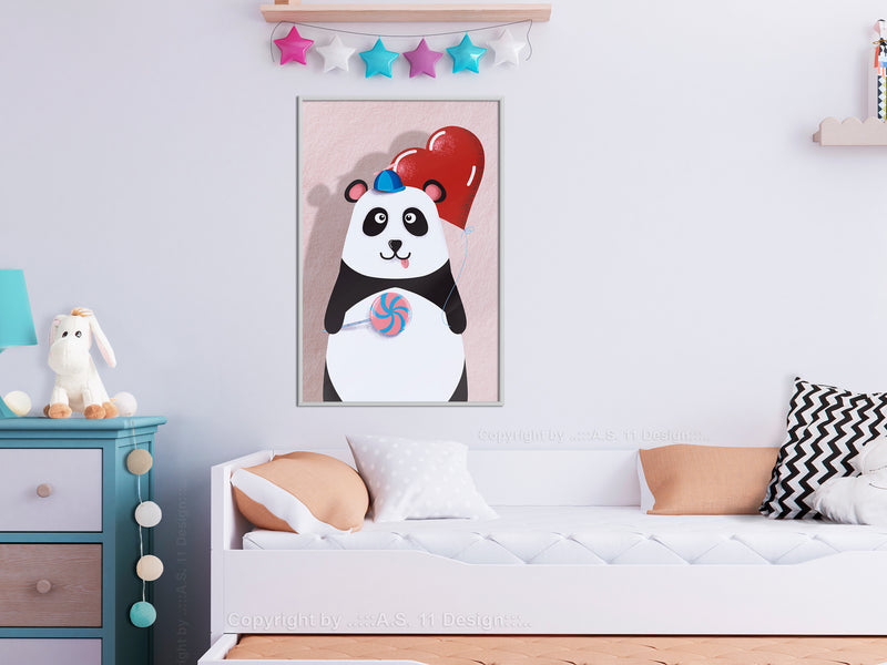 Poster - Happy Panda  - wit