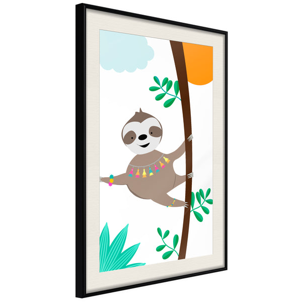 Poster - Lazy Life  - zwart passepartout