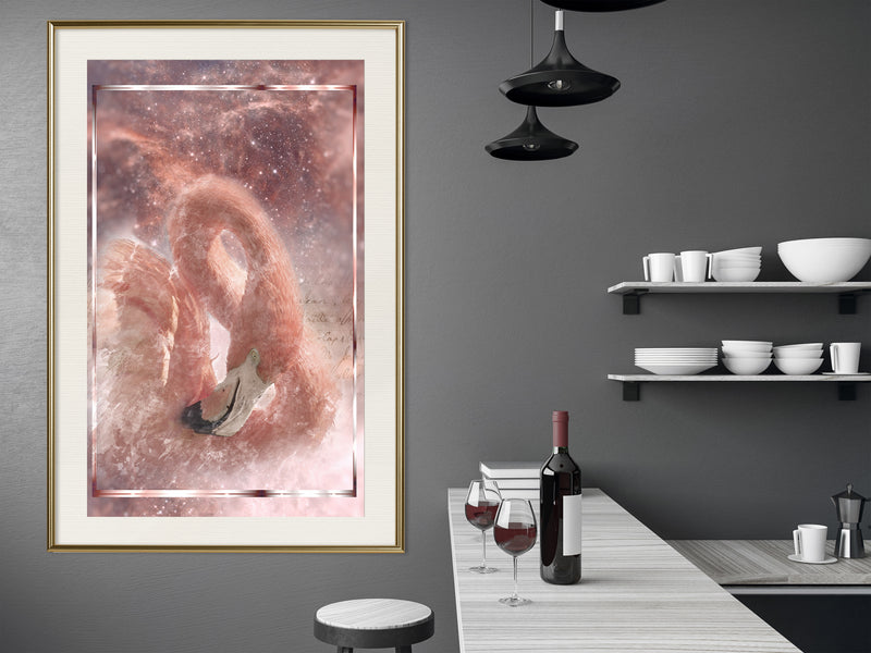 Poster - Stellar Bird  - goud passepartout