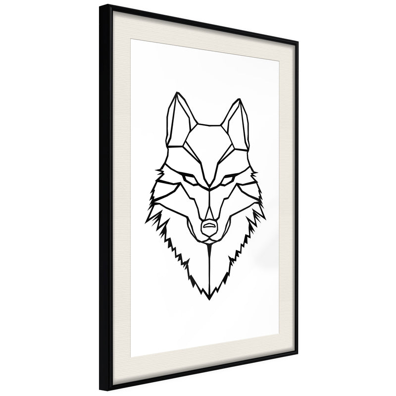 Poster - Wolf Look  - zwart passepartout