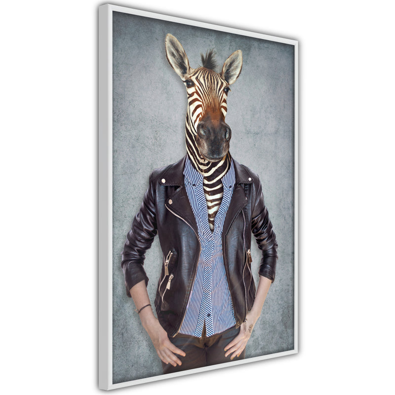 Poster - Animal Alter Ego: Zebra  - wit