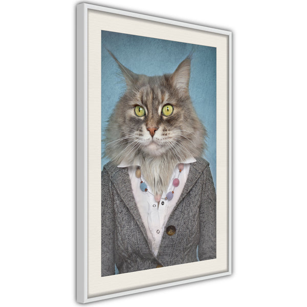 Poster - Animal Alter Ego: Cat  - wit passepartout