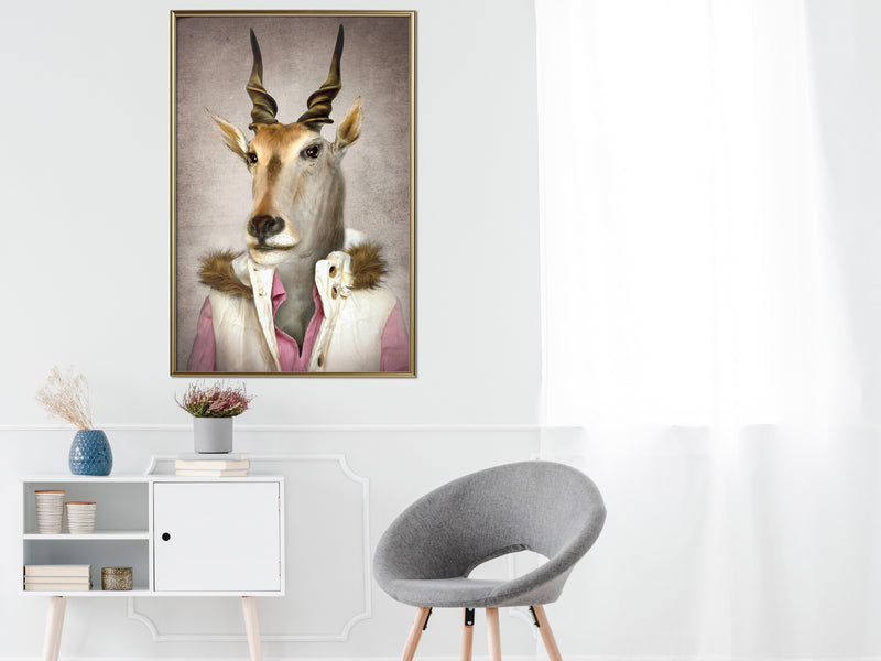 Poster - Animal Alter Ego: Antelope  - goud