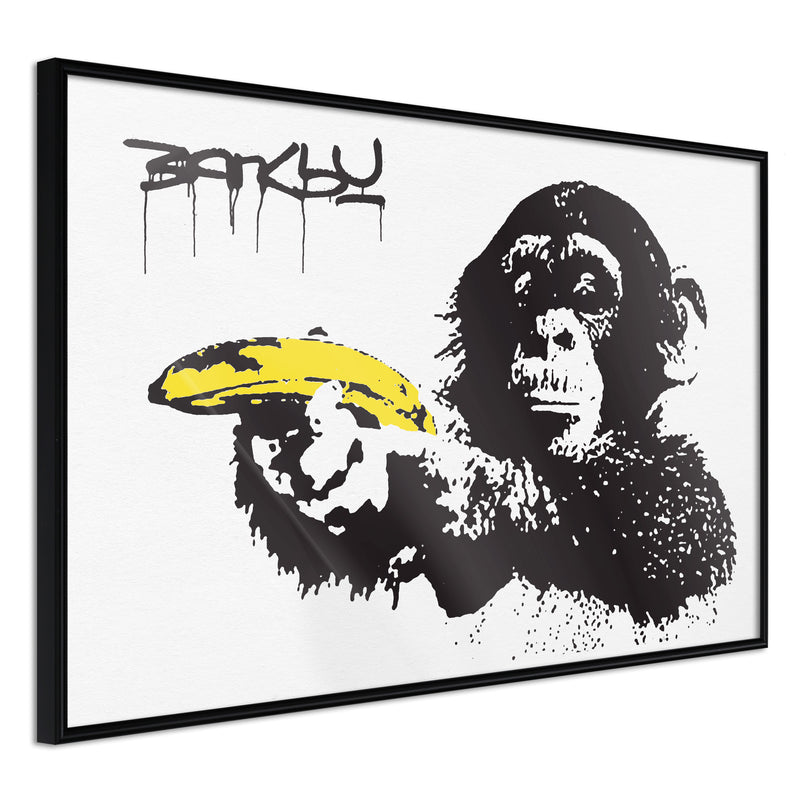 Poster - Banksy: Banana Gun I  - zwart