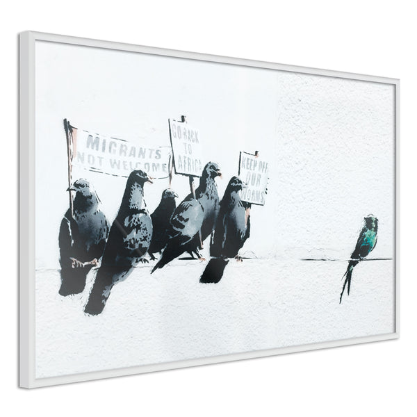 Poster - Banksy: Pigeons  - wit