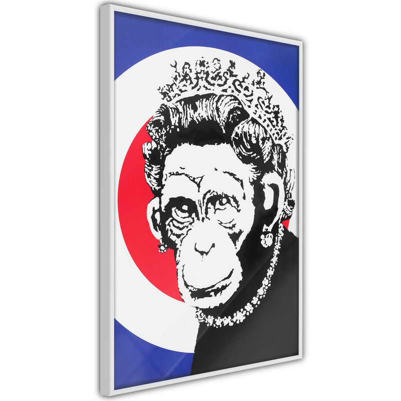 Poster - Banksy: Monkey Queen  - wit