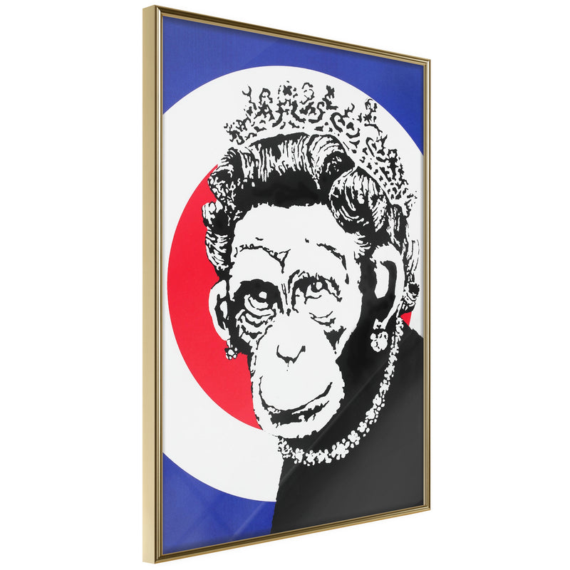 Poster - Banksy: Monkey Queen  - goud