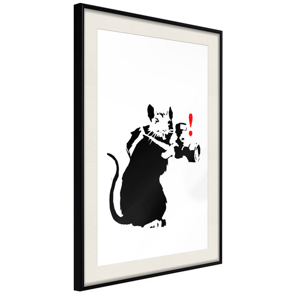 Poster - Banksy: Rat Photographer  - zwart passepartout