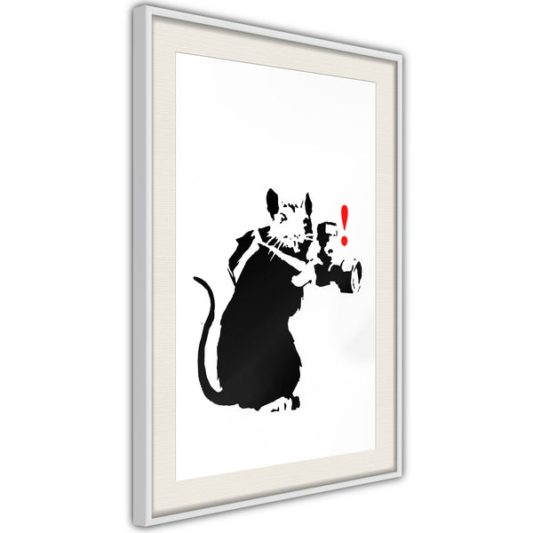 Poster - Banksy: Rat Photographer  - wit passepartout