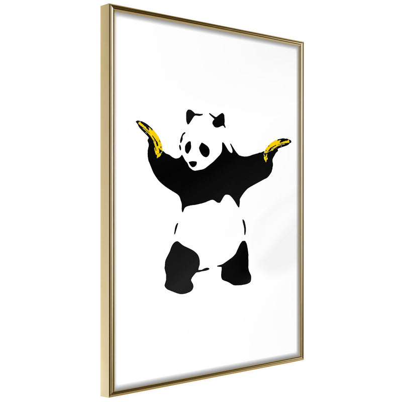 Poster - Banksy: Panda With Guns  - goud