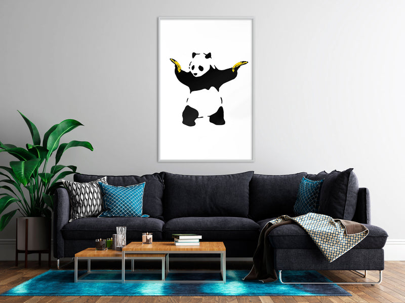 Poster - Banksy: Panda With Guns  - wit