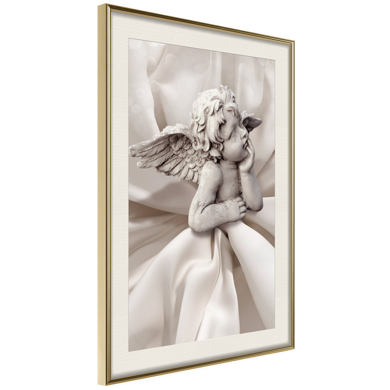 Poster - Little Angel  - goud passepartout