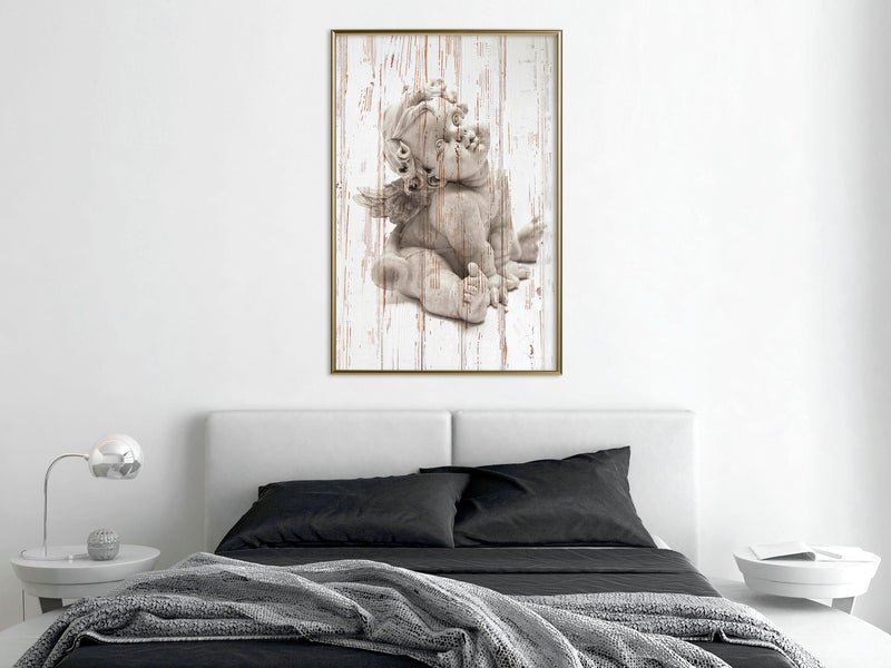 Poster - Winged Baby  - goud