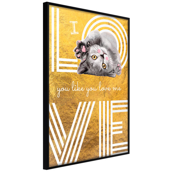 Poster - Cat Love  - zwart