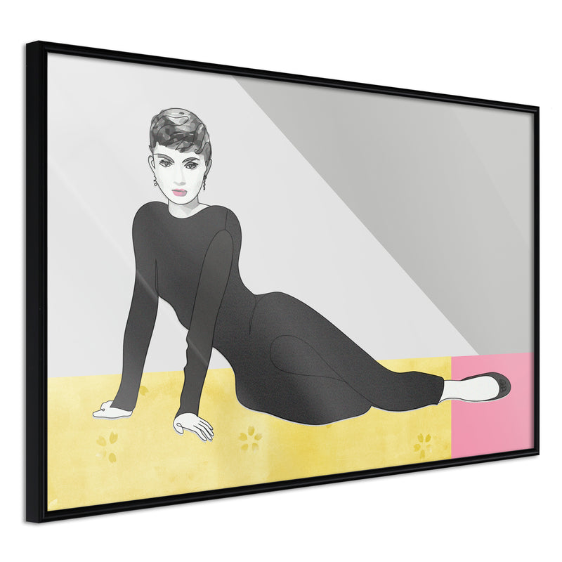 Poster - Elegant Audrey  - zwart