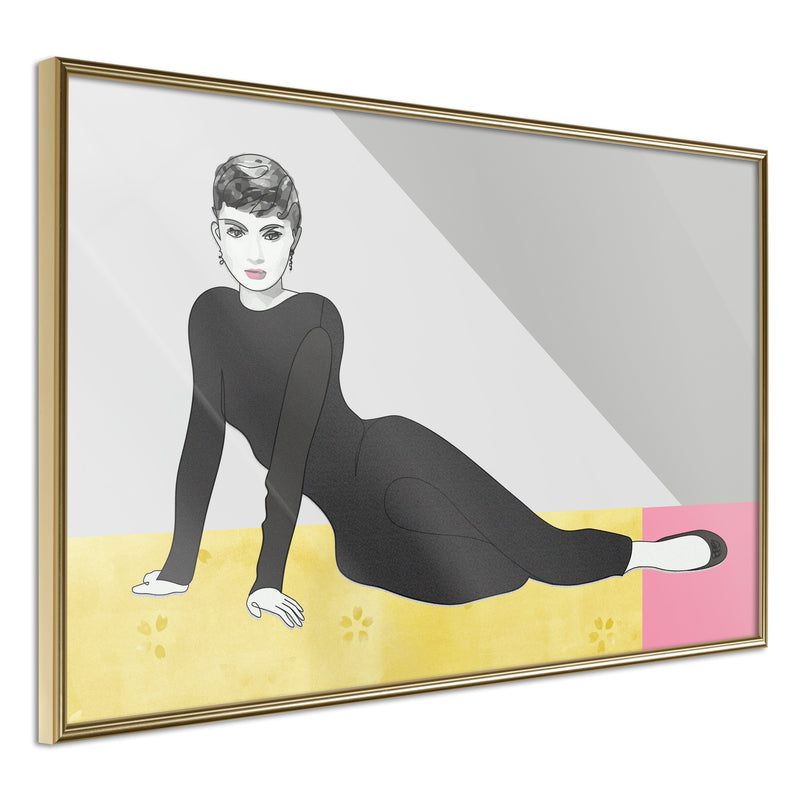 Poster - Elegant Audrey  - goud