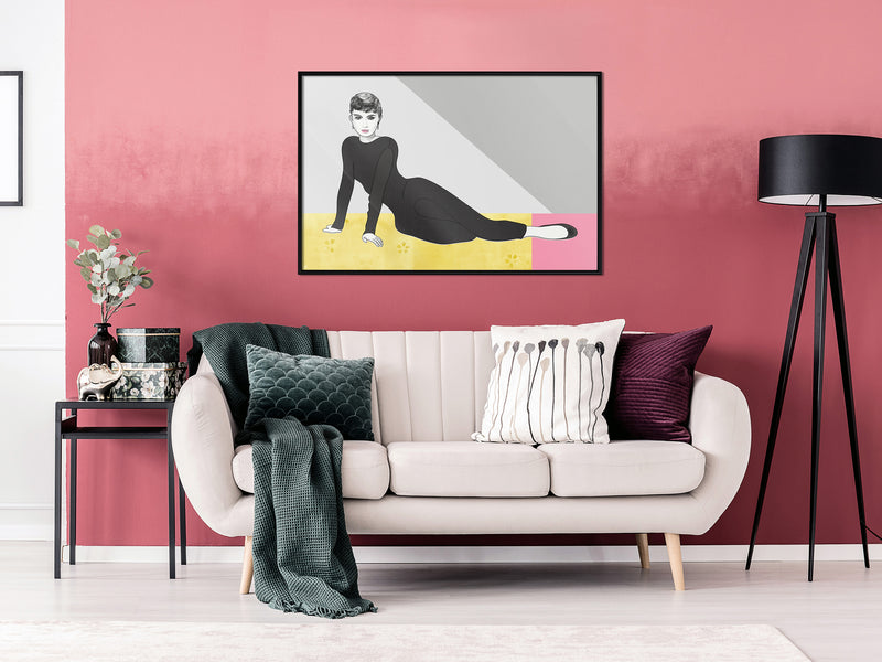 Poster - Elegant Audrey  - zwart