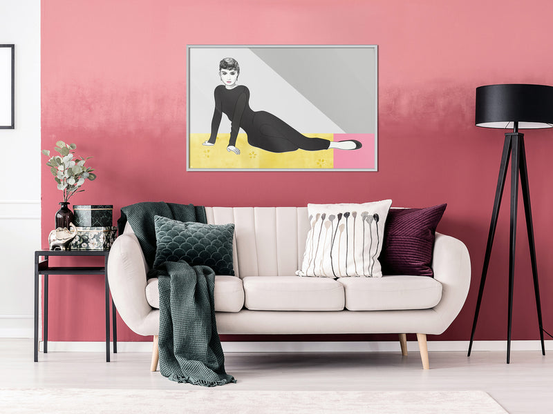 Poster - Elegant Audrey  - wit