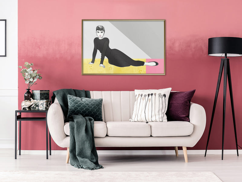 Poster - Elegant Audrey  - goud