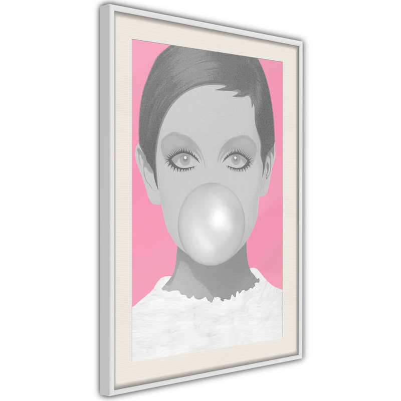 Poster - Twiggy  - wit passepartout