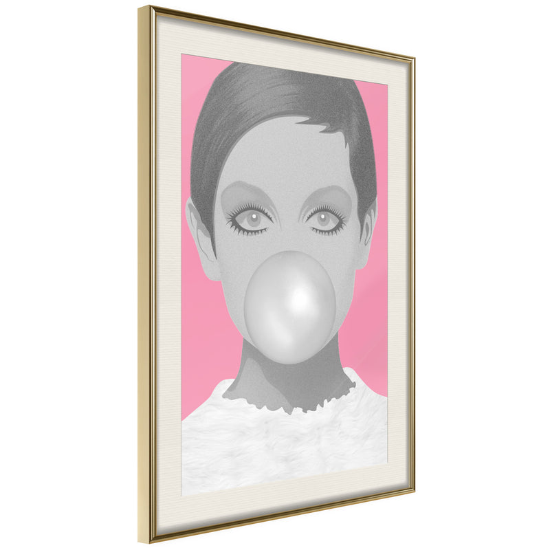 Poster - Twiggy  - goud passepartout