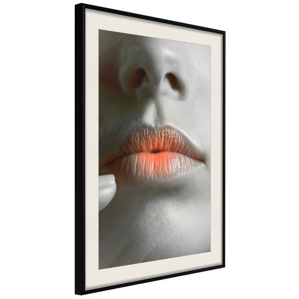 Poster - Ombre Lips  - zwart passepartout