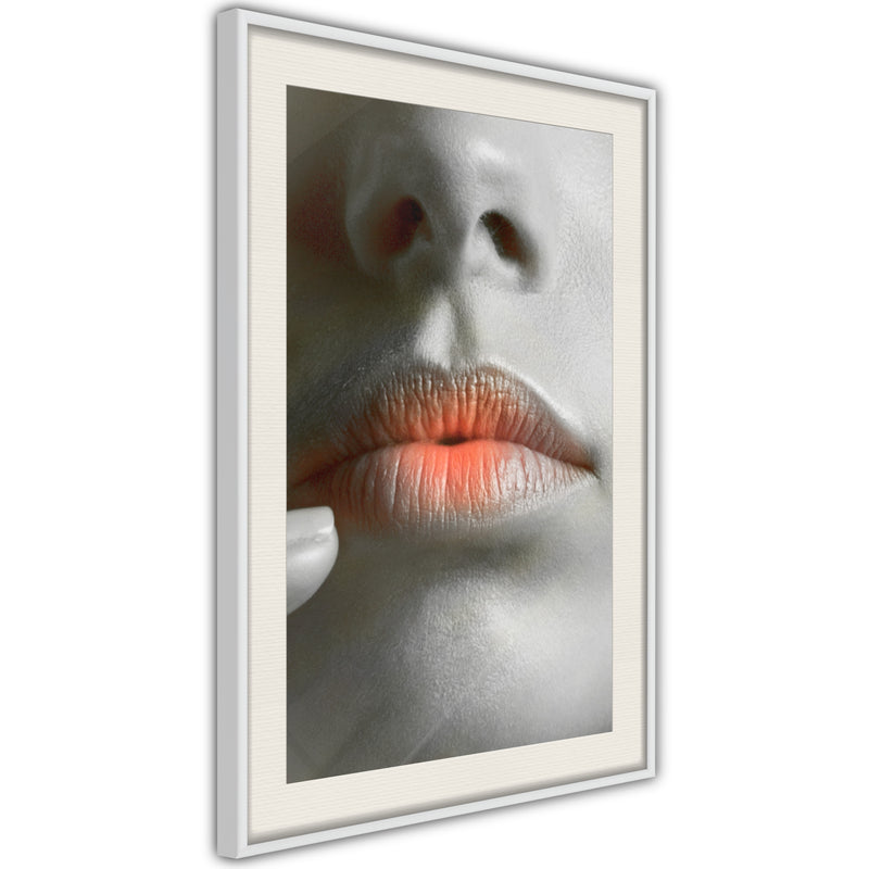 Poster - Ombre Lips  - wit passepartout