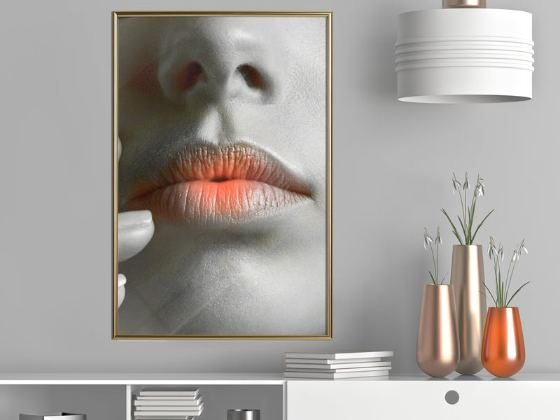 Poster - Ombre Lips  - goud