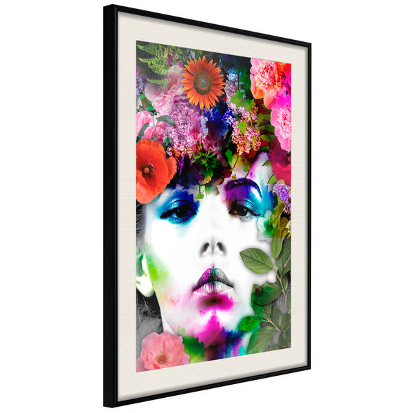 Poster - Flower Coronet  - zwart passepartout