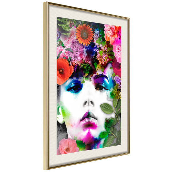 Poster - Flower Coronet  - goud passepartout