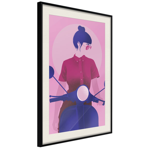 Poster - Independent Girl  - zwart passepartout