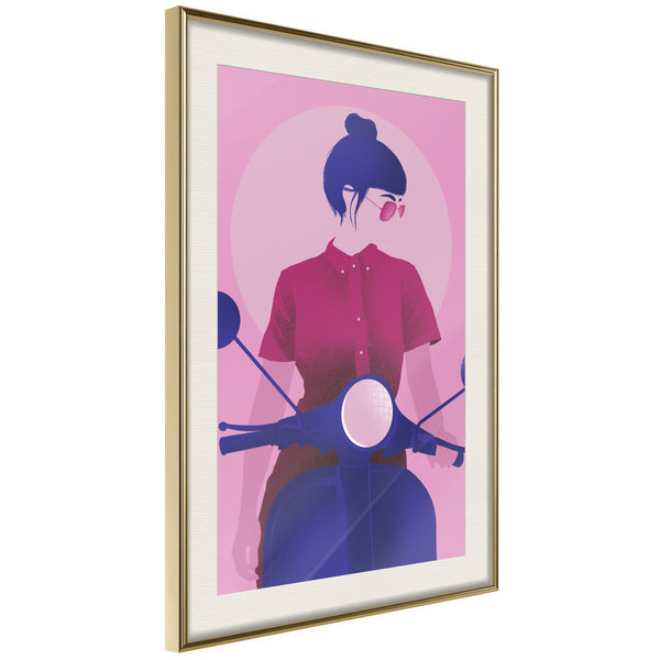 Poster - Independent Girl  - goud passepartout