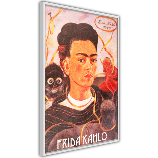 Poster - Frida Khalo  Self-Portrait  - wit