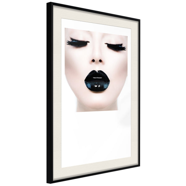 Poster - Black Lipstick  - zwart passepartout