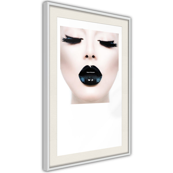 Poster - Black Lipstick  - wit passepartout