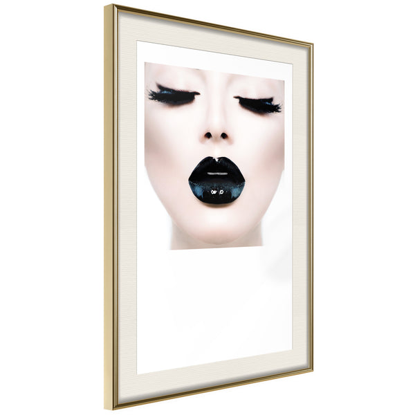 Poster - Black Lipstick  - goud passepartout