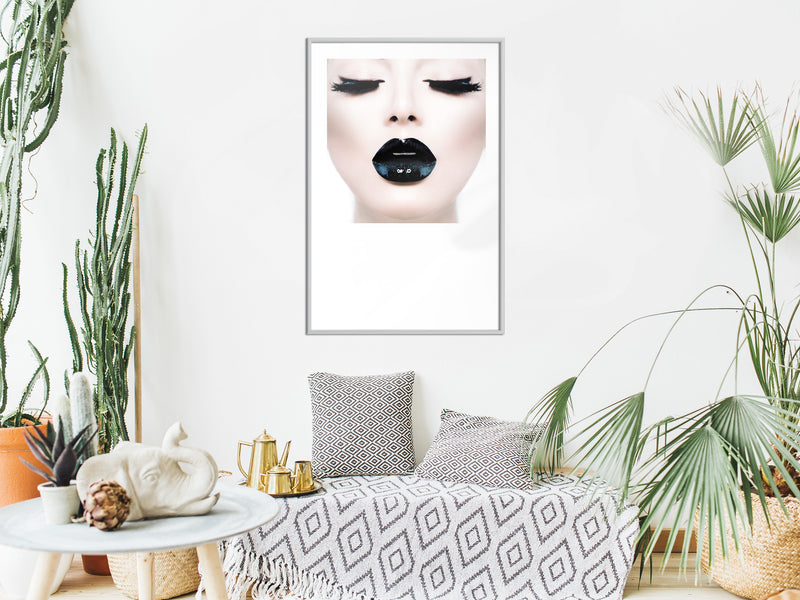 Poster - Black Lipstick  - wit