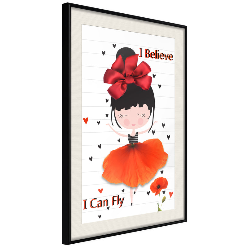 Poster - Poppy Dancer  - zwart passepartout