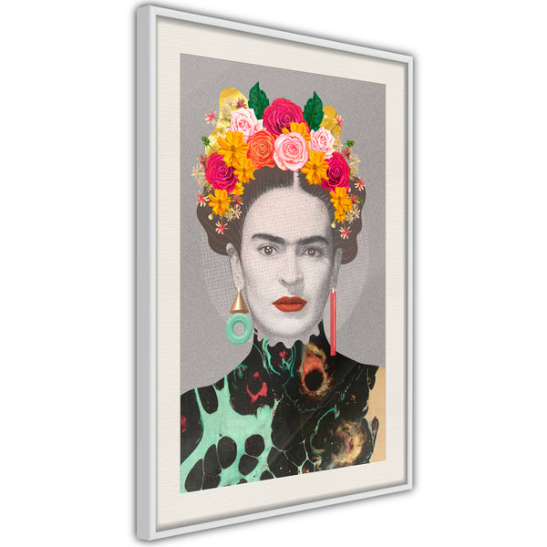 Poster - Charismatic Frida  - wit passepartout