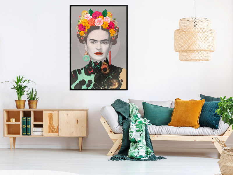 Poster - Charismatic Frida  - zwart