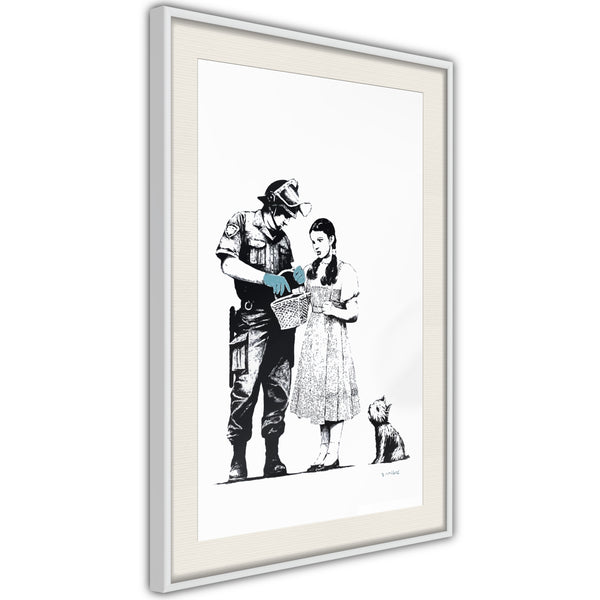 Poster - Banksy: Stop and Search   - wit passepartout