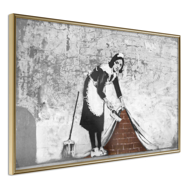 Poster - Banksy: Sweep it Under the Carpet  - goud