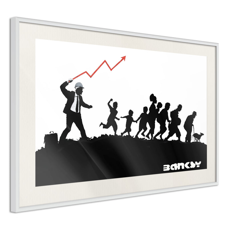 Poster - Banksy: The Whip  - wit passepartout