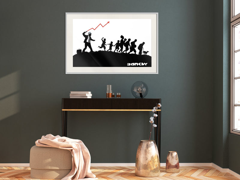 Poster - Banksy: The Whip  - wit passepartout