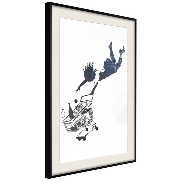 Poster - Banksy: Shop Until You Drop  - zwart passepartout